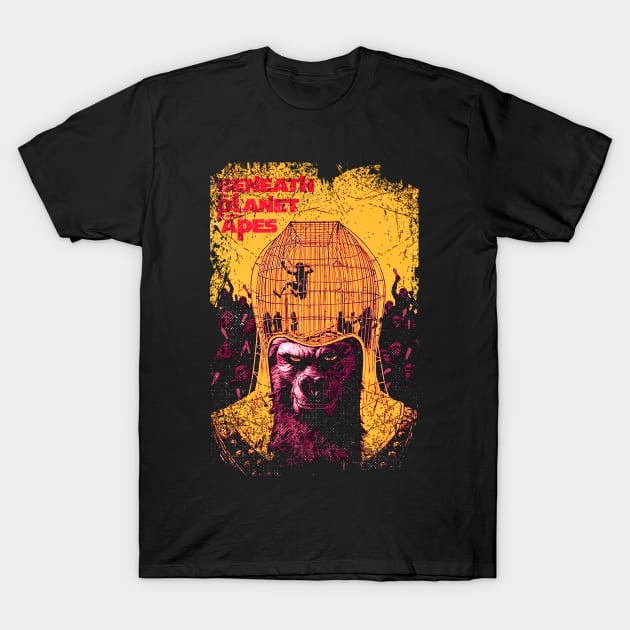 Unearthed Secrets Beneath The Planet Of The Apes T-Shirt by Skateboarding Flaming Skeleton